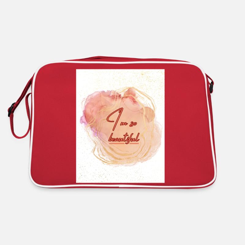 I´m so beautiful - Retro Tasche - Rot/Weiß