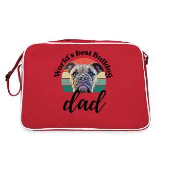 LE MEILLEUR PAPA BOULEDOGUE DU MONDE ... Chien Chien Bulldog - Sac Retro - rouge/blanc - Dos