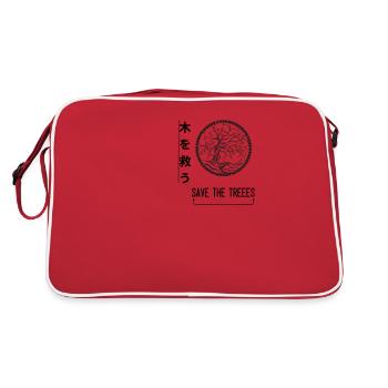 Save the Trees-design - Retro Bag - red/white - Back