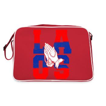 Laos Laote Laoten Flagge Elefant Lao I Geschenk - Retro Tasche - Rot/Weiß - Hinten