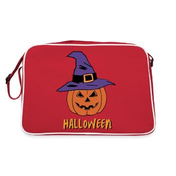 Colorful Halloween Pumpkin - Retro Tasche - Rot/Weiß - Hinten