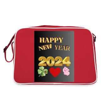 PROSIT NEU JAHR - Retro Tasche - Rot/Weiß - Hinten