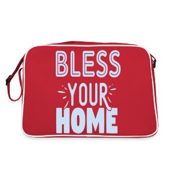 Bless your Home - Retro Tasche - Rot/Weiß - Hinten