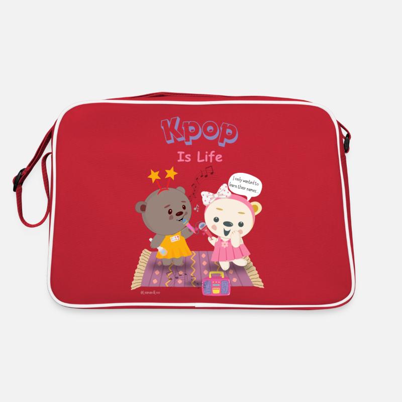 Chemise Lean & Loo Kpop - Sac Retro - rouge/blanc
