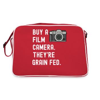 Appareil photo argentique nourri de grain drôle photographie cadeau - Sac Retro - rouge/blanc - Dos
