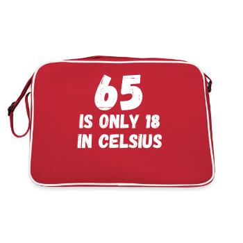 65 is only 18 in Celsius funny birthday - Retro Bag - red/white - Back
