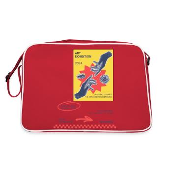 Visions Unveiled A Captivating Art Exhibition - Retro Bag - red/white - Back