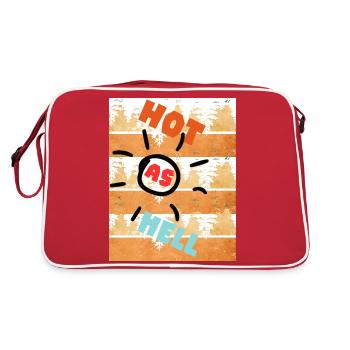 Hot as hell. Hot as hell. Heat. - Retro Bag - red/white - Back