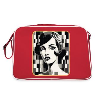 Pixelart Woman - Retro Bag - red/white - Back