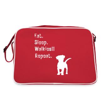 Mangez des walkies de sommeil répétés pour les amoureux des chiens - Sac Retro - rouge/blanc - Dos
