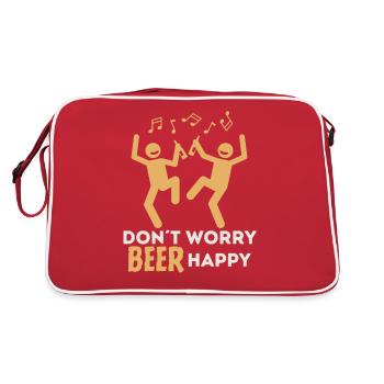 Don ́t Worry Beer Happy Beer Beer Drinker (1) - Retro Bag - red/white - Back