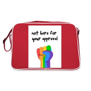 Regenbogen-Stolz-Faust - Retro Tasche - Rot/Weiß - Hinten