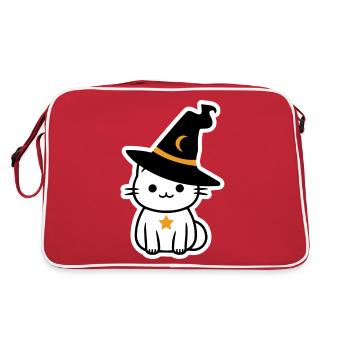 Chat sorcière d'halloween - Sac Retro - rouge/blanc - Dos