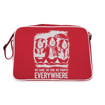 Humour de cochon d’Inde - Caca partout - Sac Retro - rouge/blanc - Dos