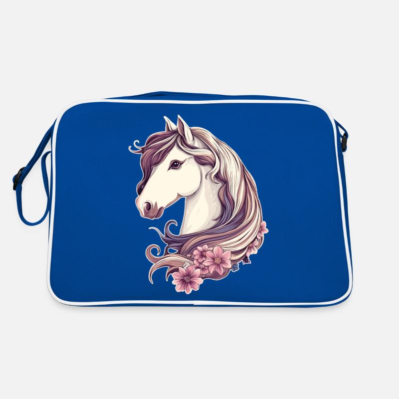 Cheval avec des fleurs Sac Retro