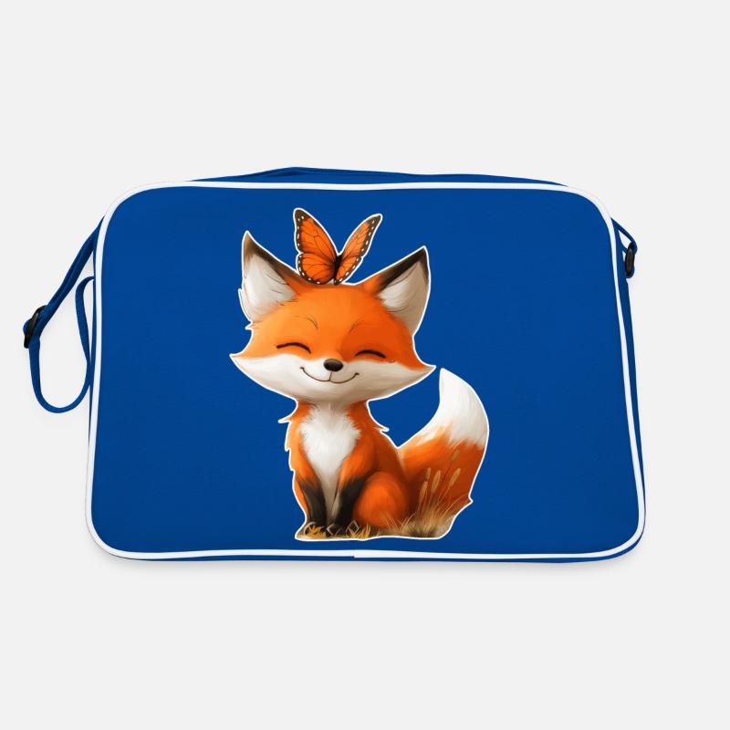 Fuchs mit Schmetterling Retro Tasche