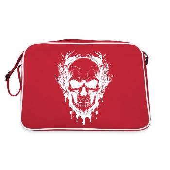 Schädel der Gesetzlosen Autobahn-Gangs Tod von Bikern - Retro Tasche - Rot/Weiß - Hinten