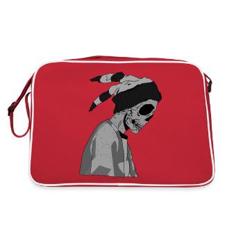 mat skull - Retro Bag - red/white - Back