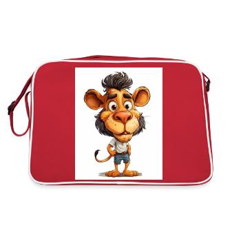 A lion in clothes - Retro Bag - red/white - Back