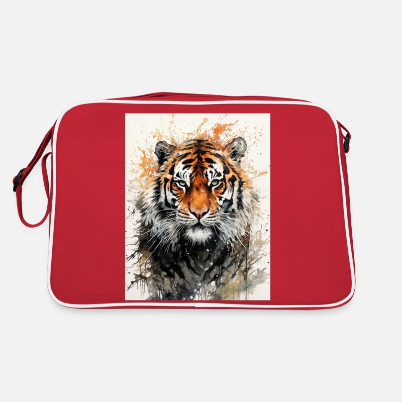 Tiger in Aquarell Retro Tasche