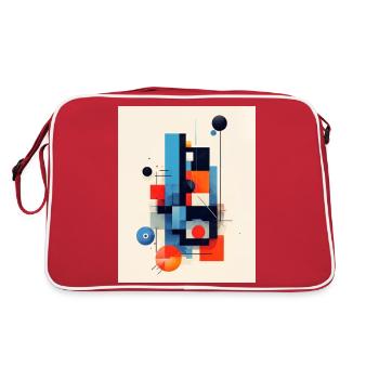 Composition géométrique abstraite - Sac Retro - rouge/blanc - Dos