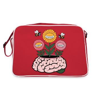 Mindful Growth – Brain Blooming with Gratitude, La - Retro Bag - red/white - Back