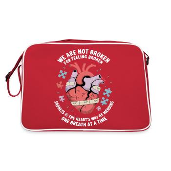 Nous ne sommes pas brisés - Art de la guérison émotionnelle - Sac Retro - rouge/blanc - Dos