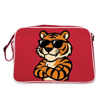 tiger sonnenbrille - Retro Tasche - Rot/Weiß - Hinten