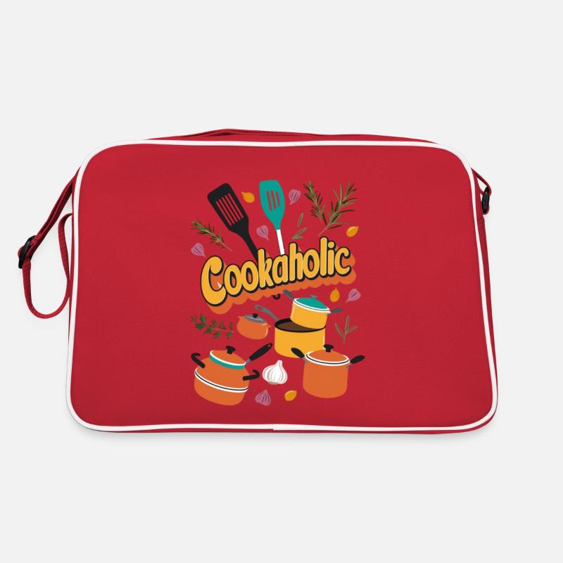 Koch kochen lecker Geschenk - Retro Tasche - Rot/Weiß