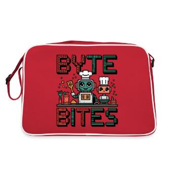 Byte Bites – Cute Pixel Robot Chefs Cooking Up Fun - Retro Bag - red/white - Back