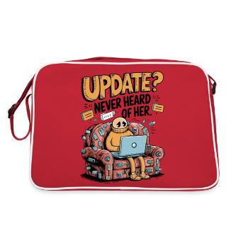 Update Overload – Funny Tech Couch Potato Design - Retro Bag - red/white - Back