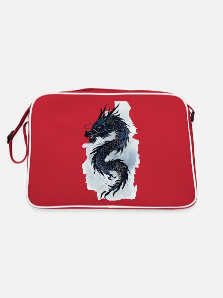 Cadeau de la mythologie de la Chine du dragon - Sac Retro - rouge/blanc - Dos