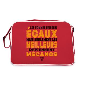 Mécanos Cadeau Humour Personnalisé - Sac Retro - rouge/blanc - Dos