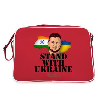 India Stand with Ukraine - Retro Bag - red/white - Back