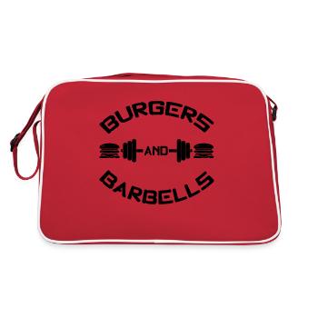 Burgers and Barbells - Retro Tasche - Rot/Weiß - Hinten