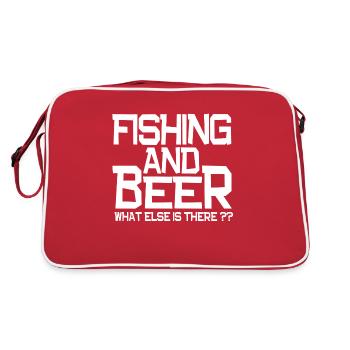 fishing and beer - Retro Bag - red/white - Back