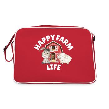 Happy Farm Life Âne Pig Farm Farmer Stable - Sac Retro - rouge/blanc - Dos
