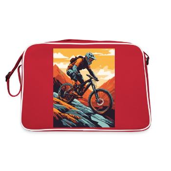 Délices de descente : aventure en vélo de montagne - Sac Retro - rouge/blanc - Dos