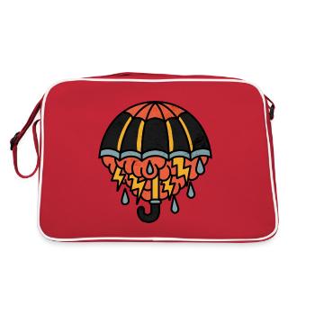 Umbrella with rain cloud - Retro Bag - red/white - Back