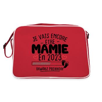 Mamie en 2023 / Cadeau future mamie 2023 - Sac Retro - rouge/blanc - Dos