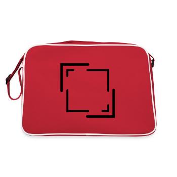 Cadre noir avec des lignes de décoration - Sac Retro - rouge/blanc - Dos