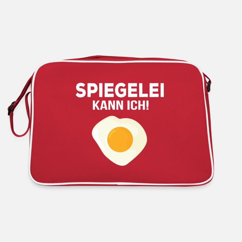 Spiegelei kann ich Eier Koch kochen braten Spruch Retro Tasche