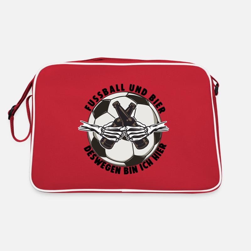 Fussball und Bier Trinkspruch Retro Tasche