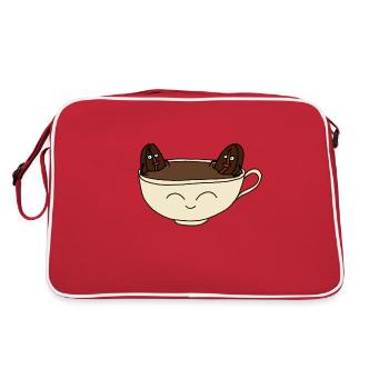 Kaffee - Retro Tasche - Rot/Weiß - Hinten
