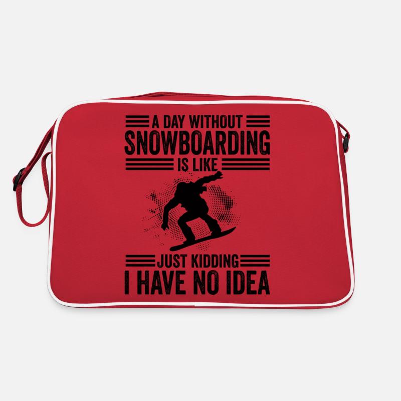 Snowboarder Snowboarding Geschenk - Retro Tasche - Rot/Weiß