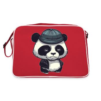 Ours panda cool avec chapeau de laine - Sac Retro - rouge/blanc - Dos