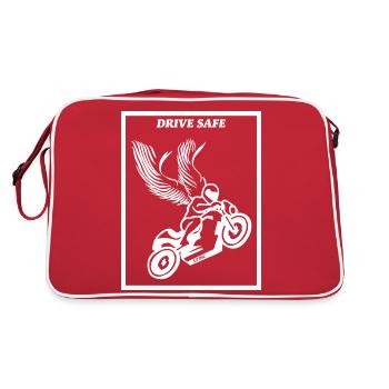 Conduisez prudemment - Moto - Sac Retro - rouge/blanc - Dos