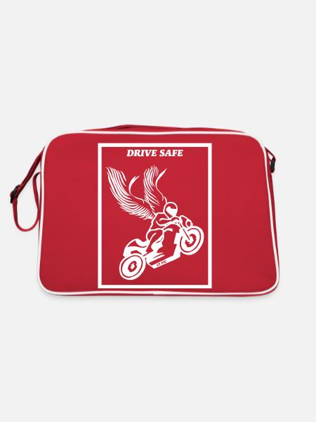 Conduisez prudemment - Moto - Sac Retro - rouge/blanc - Dos