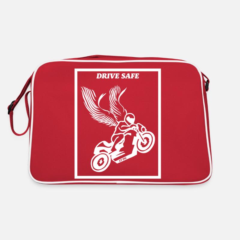 drive safe - motorcycle - Retro Bag - red/white