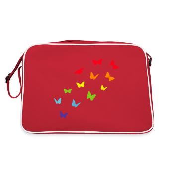 Papillon Arc-en-ciel LGBT LGBTQ lesbienne pride - Sac Retro - rouge/blanc - Dos